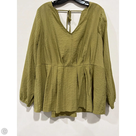 Top Long Sleeve By Lane Bryant In Green, Size: 1x