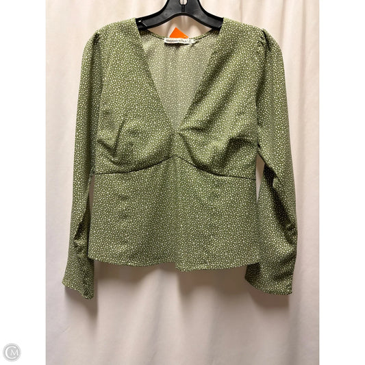 Top Long Sleeve By Abercrombie And Fitch In Green, Size: M