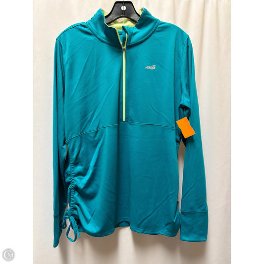 Athletic Top Long Sleeve Collar By Avia In Aqua, Size: Xl