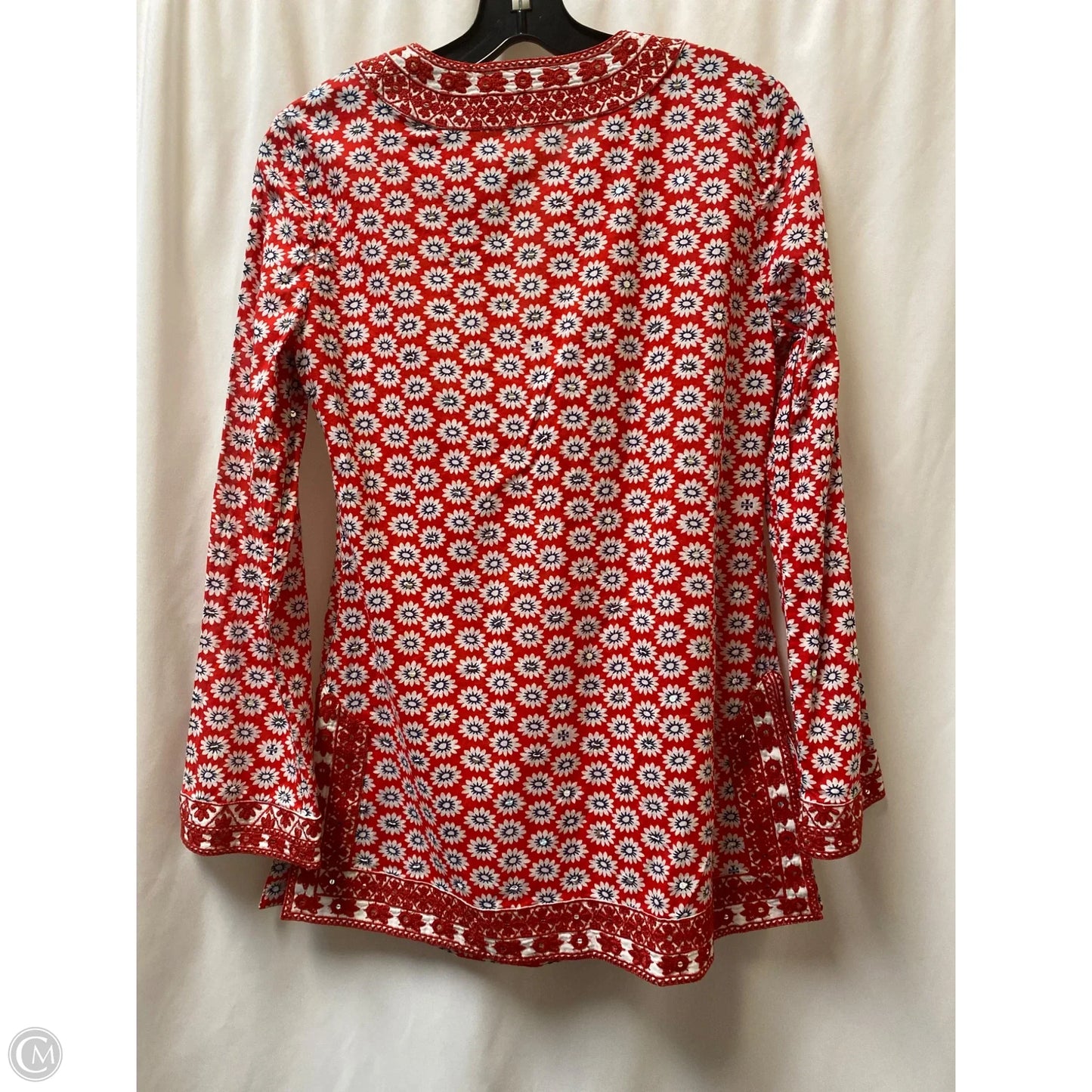 Top Long Sleeve Designer By Tory Burch In Red, Size: 4
