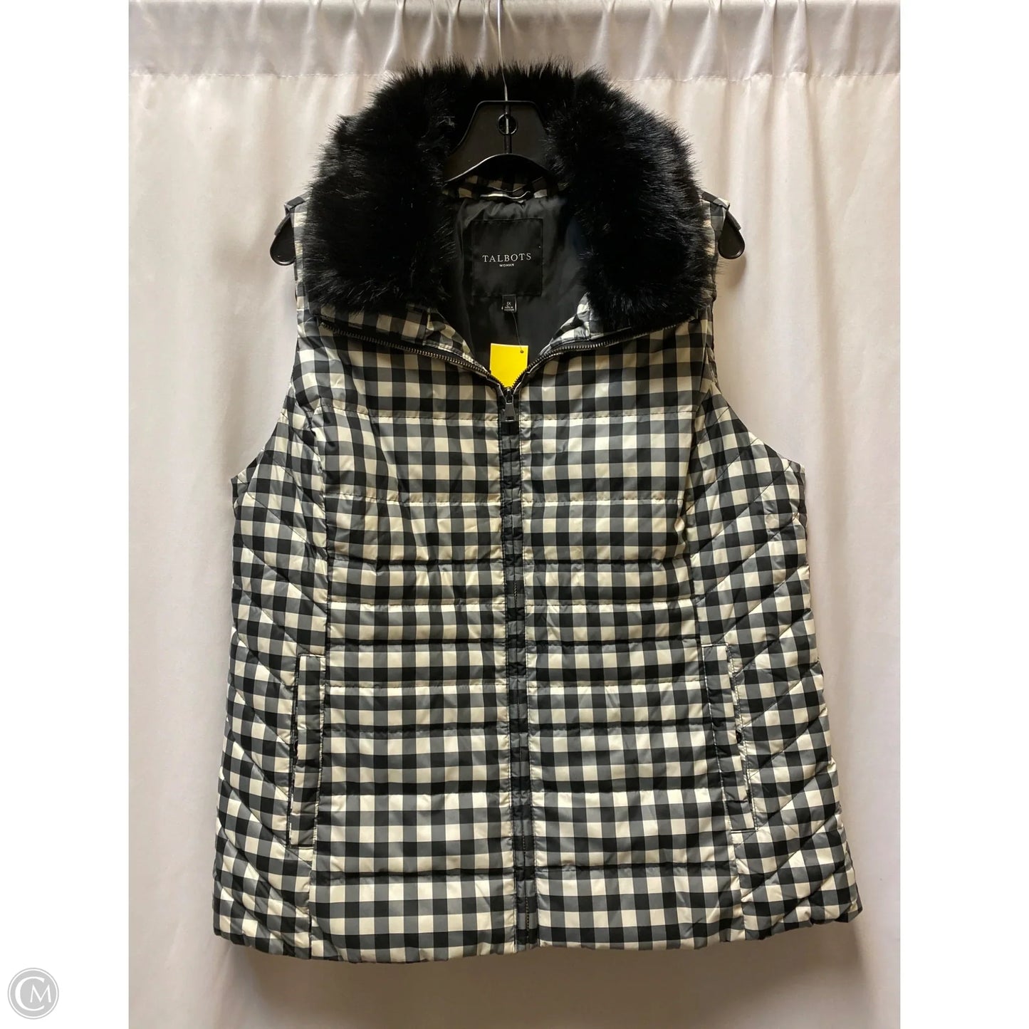 Vest Puffer & Quilted By Talbots In Checkered Pattern, Size: 1x