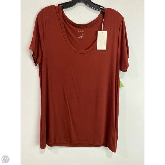 Top Short Sleeve By A New Day In Brown, Size: L