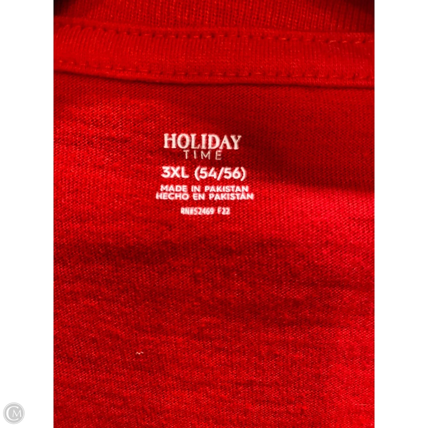 Top Short Sleeve By Holiday Time In Red, Size: 3x
