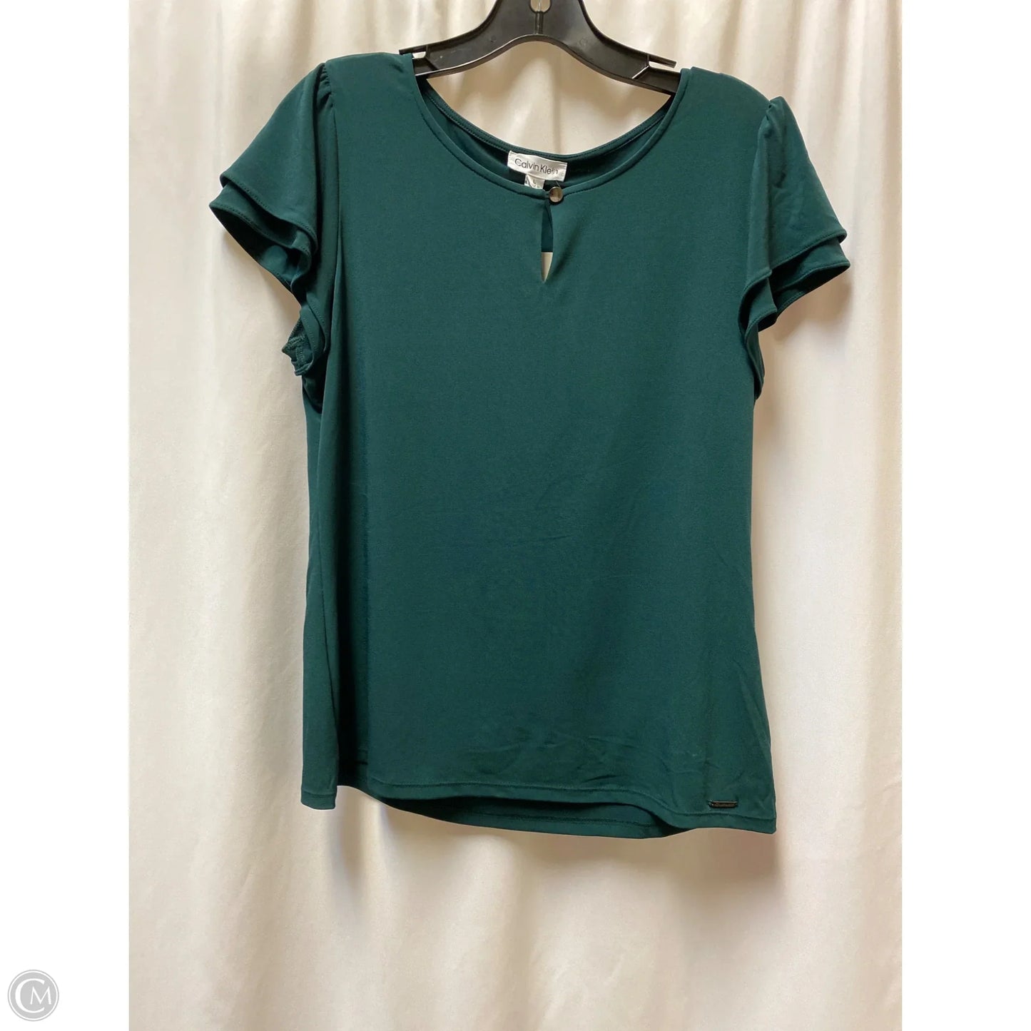 Top Short Sleeve By Calvin Klein In Green, Size: L