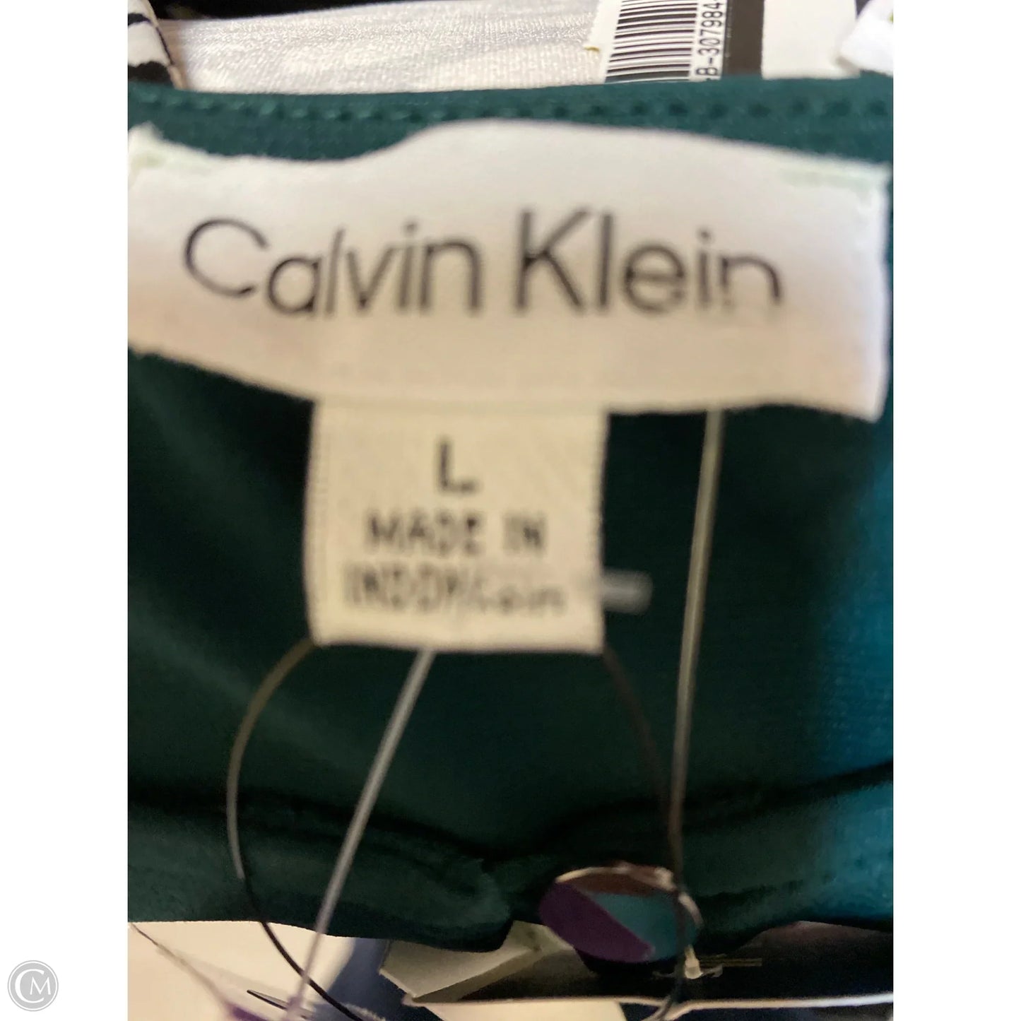 Top Short Sleeve By Calvin Klein In Green, Size: L