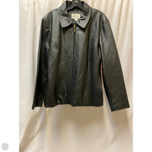 Jacket Leather By Worthington In Black, Size: Xl