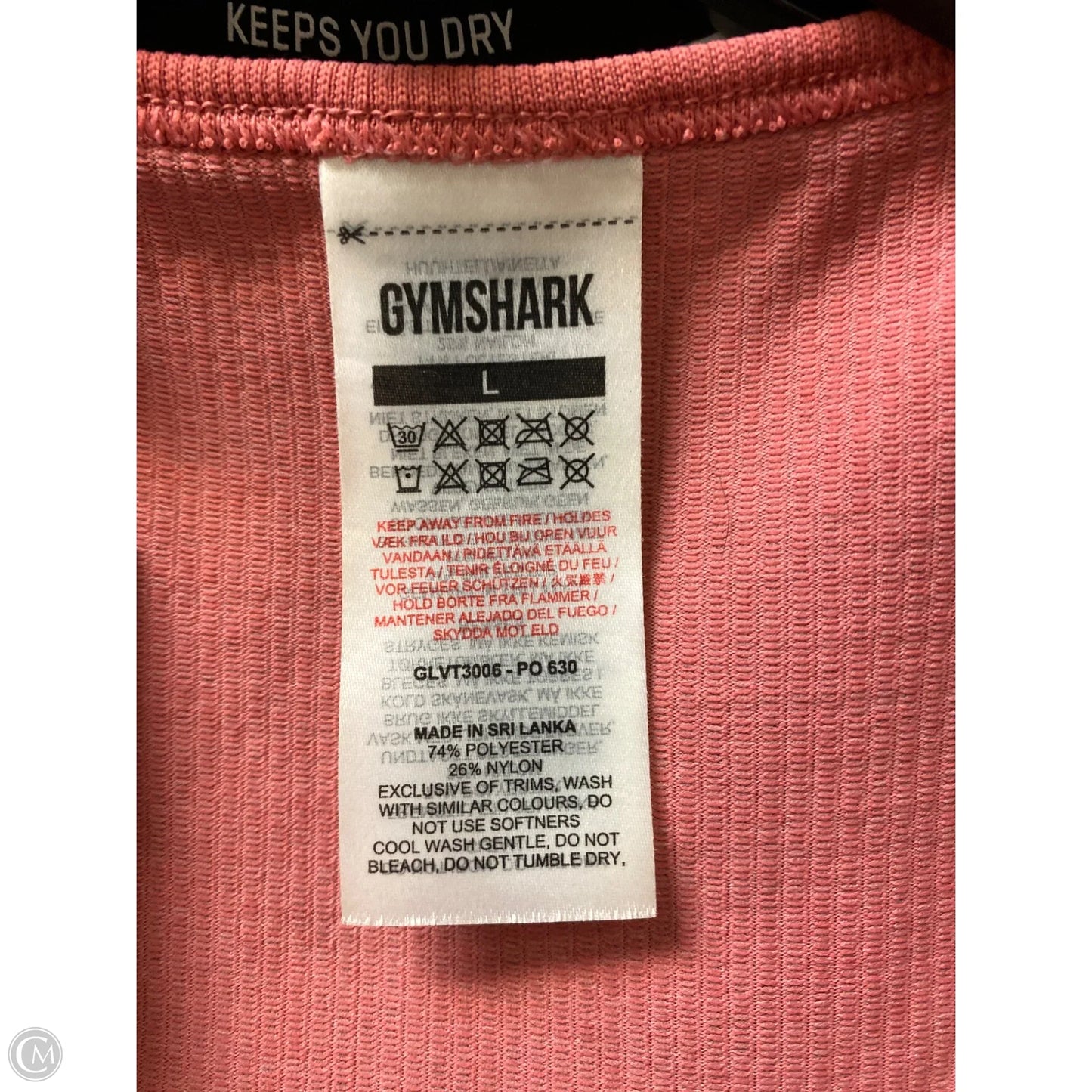Athletic Tank Top By Gym Shark In Coral, Size: L