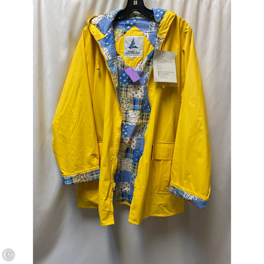Coat Raincoat By Clothes Mentor In Yellow, Size: 1x