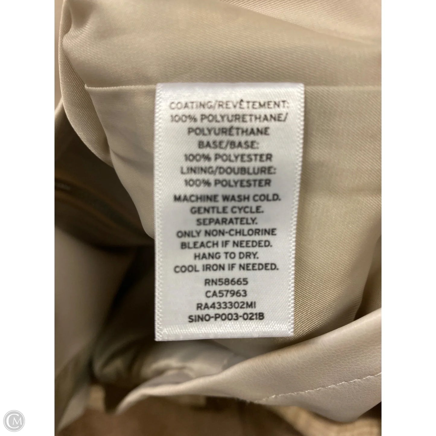 Coat Leather By Clothes Mentor In Beige, Size: M