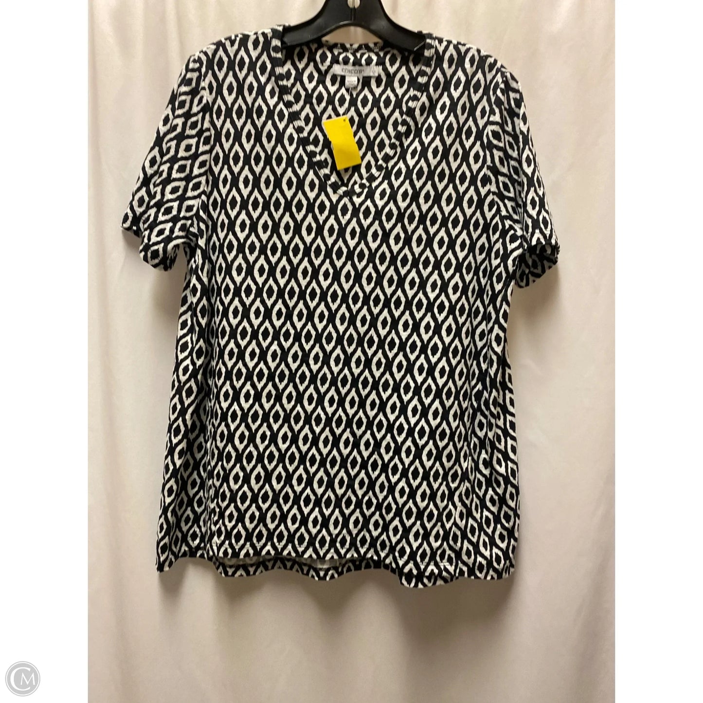 Top Short Sleeve By Chicos In Black, Size: M