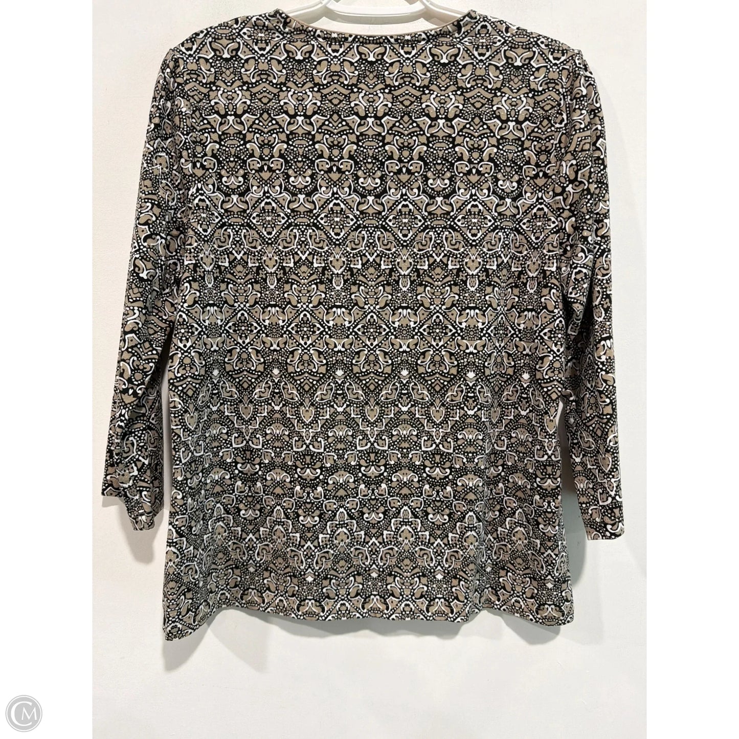 Top Long Sleeve By Kim Rogers, in Tan, Size: PM
