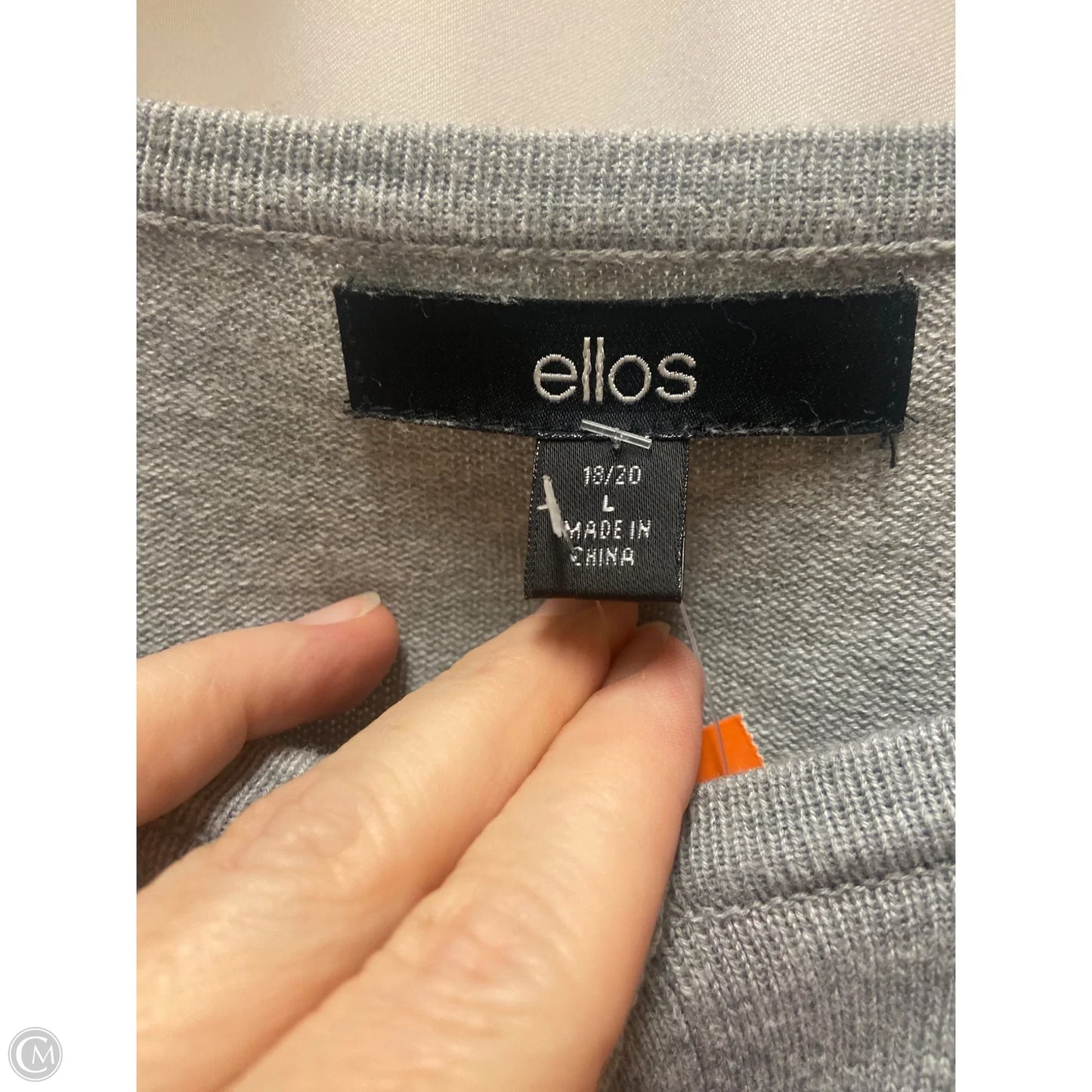 Top Long Sleeve By Ellos In Grey, Size: L