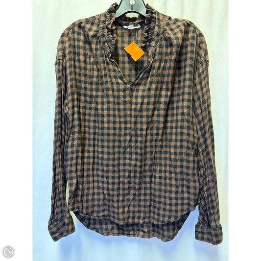 Top Long Sleeve By Beachlunchlounge In Brown, Size: S