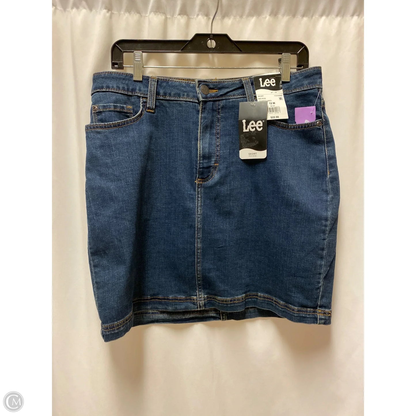 Skirt Midi By Lee In Blue Denim, Size: 12