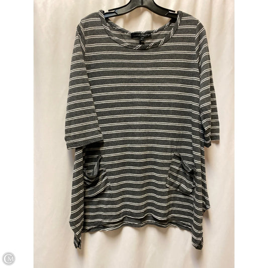 Top 3/4 Sleeve By French Laundry mmm MMM In Grey, Size: 1x
