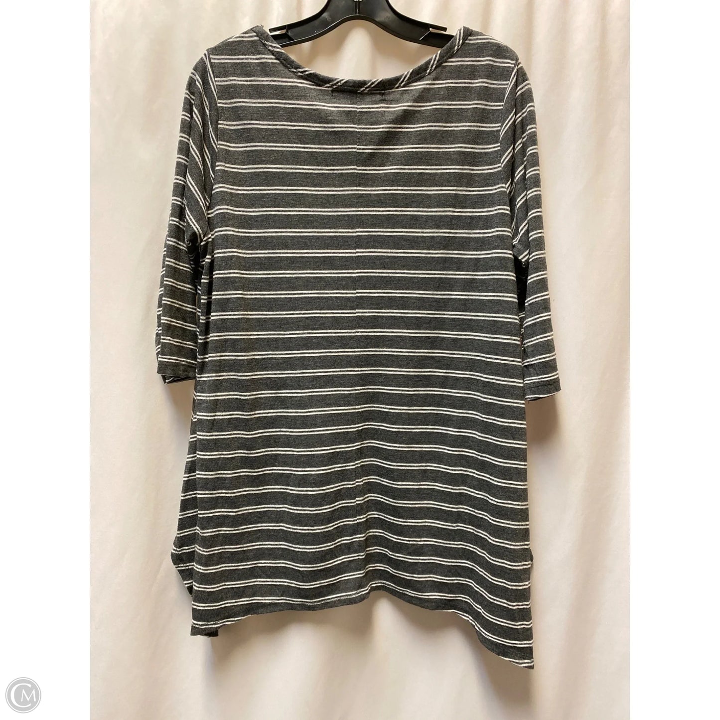 Top 3/4 Sleeve By French Laundry mmm MMM In Grey, Size: 1x