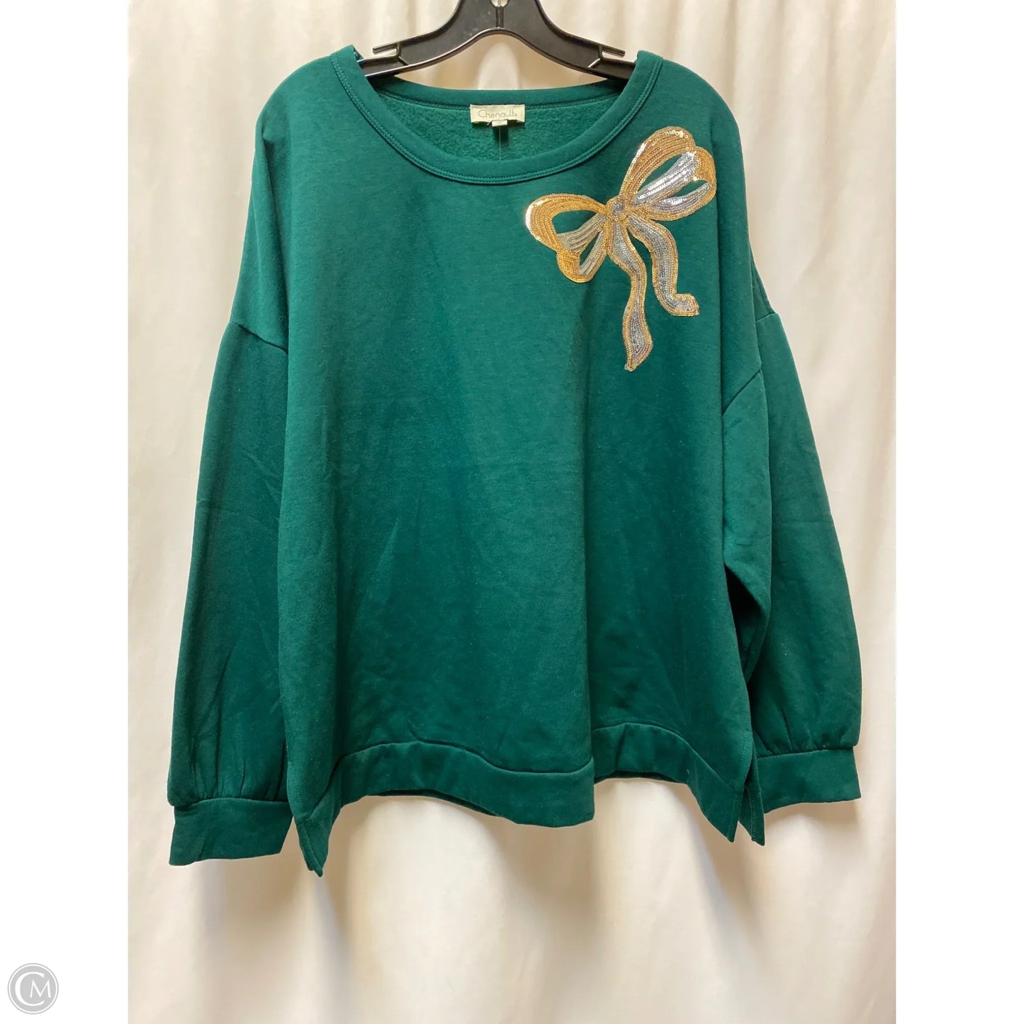 Top Long Sleeve By Chenault In Green, Size: 3x