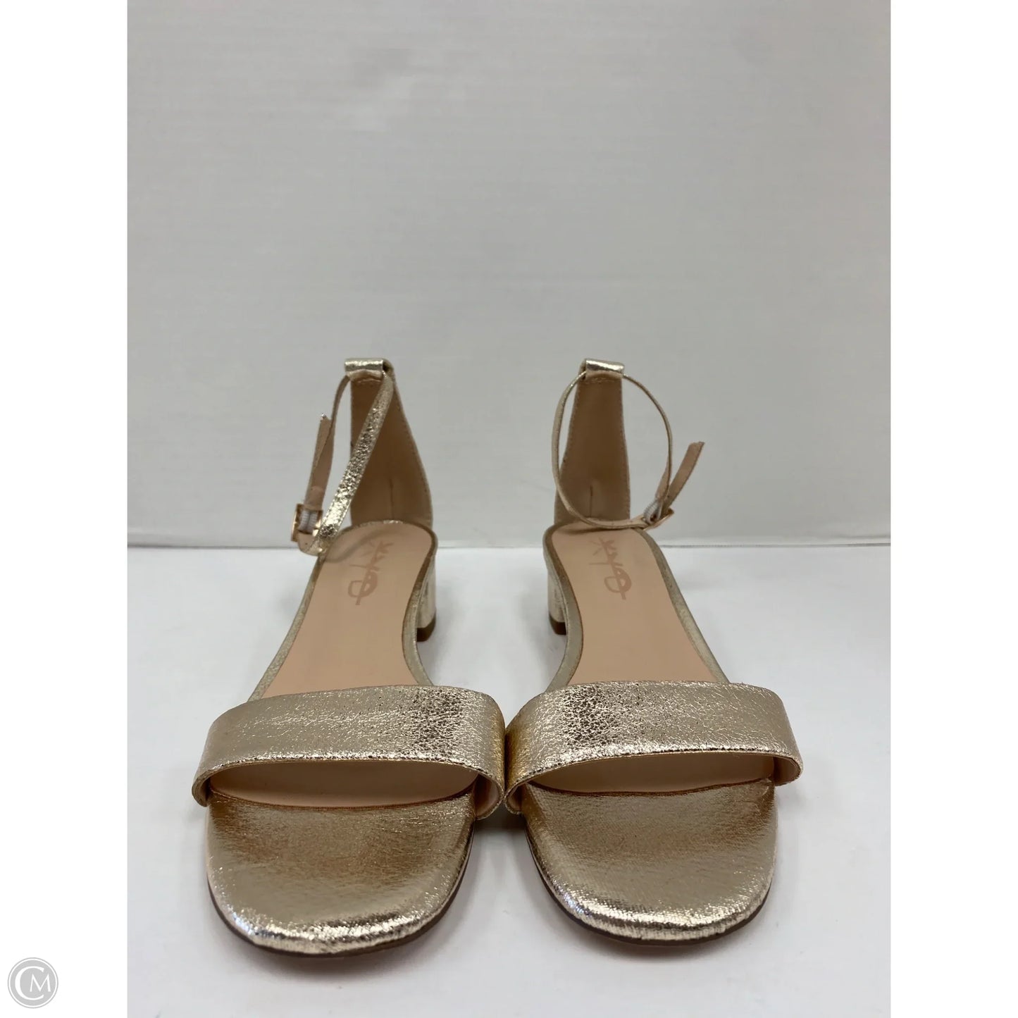Sandals Heels Block By Cmf In Gold, Size: 7