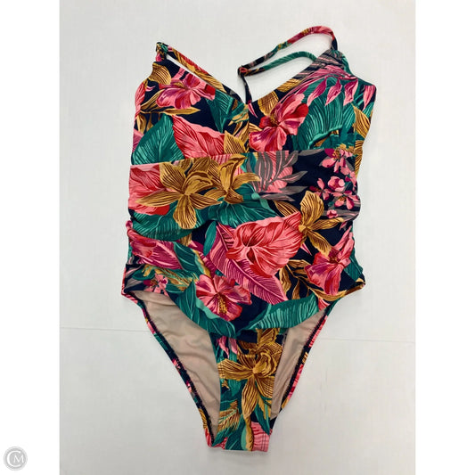 Swimsuit By Kona Sol In Green & Pink, Size: 1x