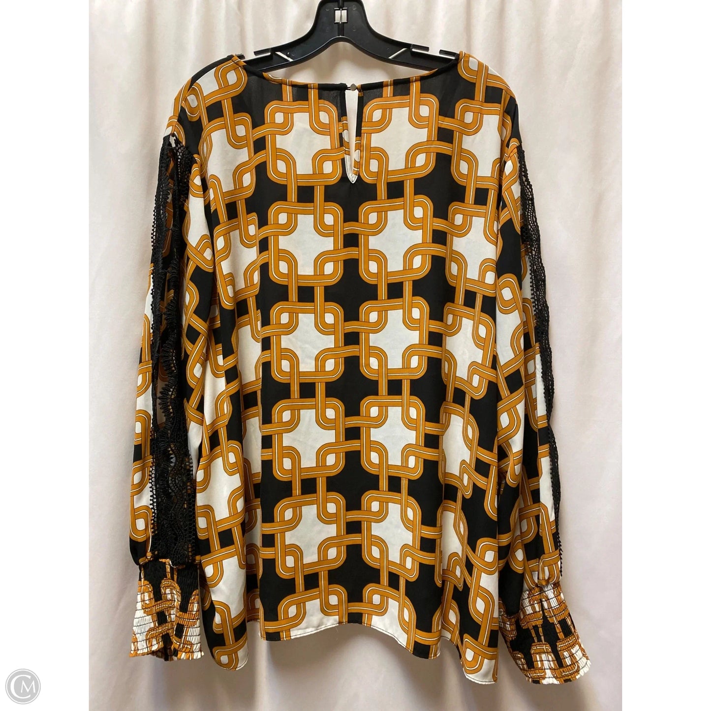 Top Long Sleeve By Cato In Brown, Size: 4x