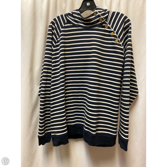 Top Long Sleeve By Lauren By Ralph Lauren In Blue, Size: Xxl