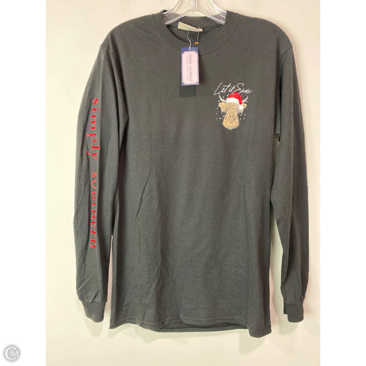 Top Long Sleeve By Simply Southern In Black, Size: S