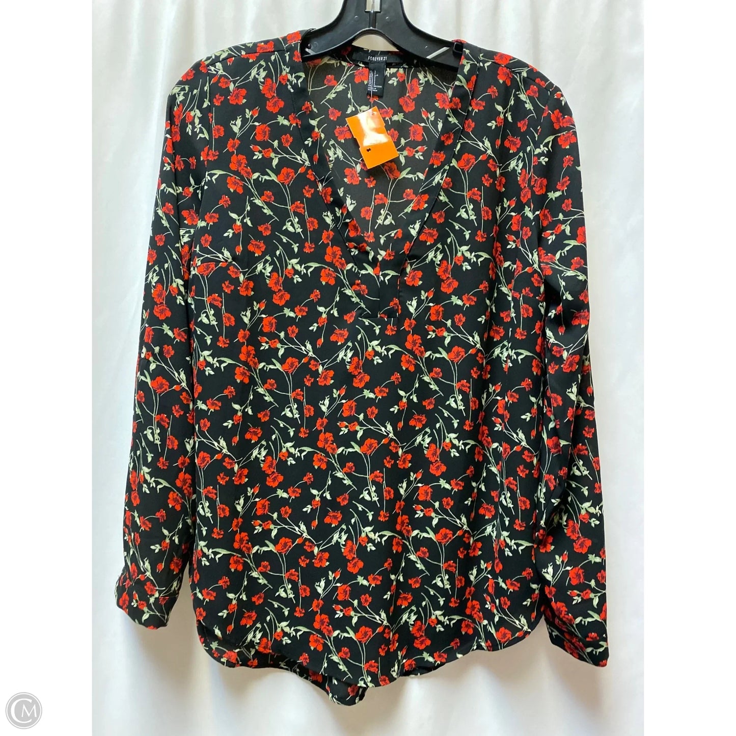 Top Long Sleeve By Forever 21 In Red, Size: S