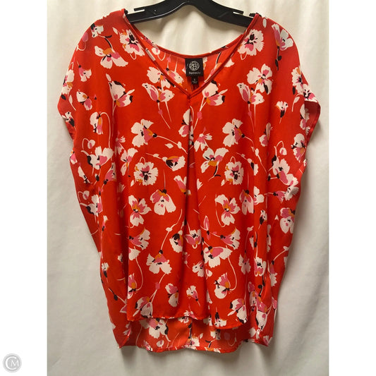 Top Short Sleeve By Bobeau In Red, Size: S