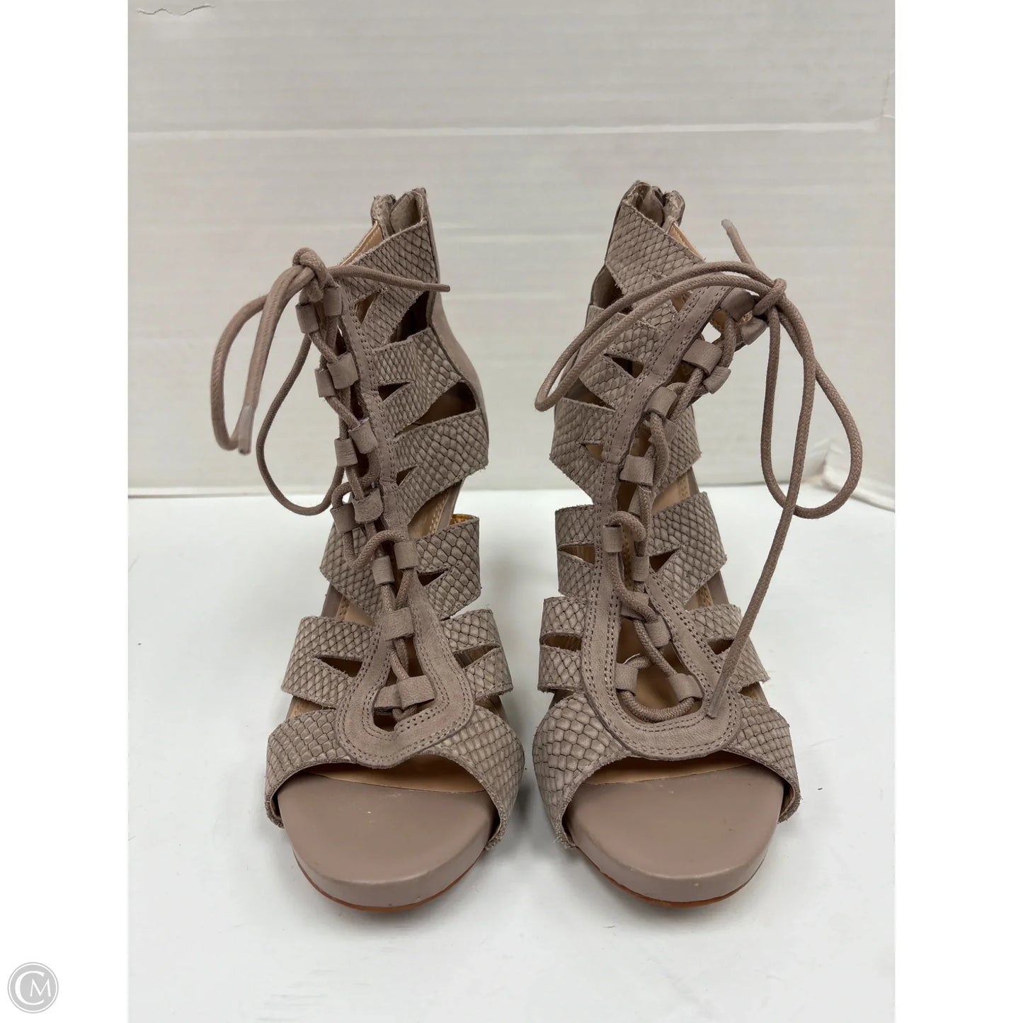 Sandals Heels Stiletto By Gianni Bini In Beige, Size: 8