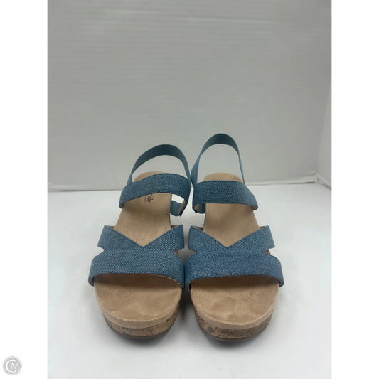 Sandals Heels Wedge By Life Stride In Blue, Size: 8.5