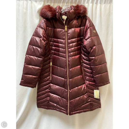 Coat Puffer & Quilted By Michael By Michael Kors In Maroon, Size: Xl