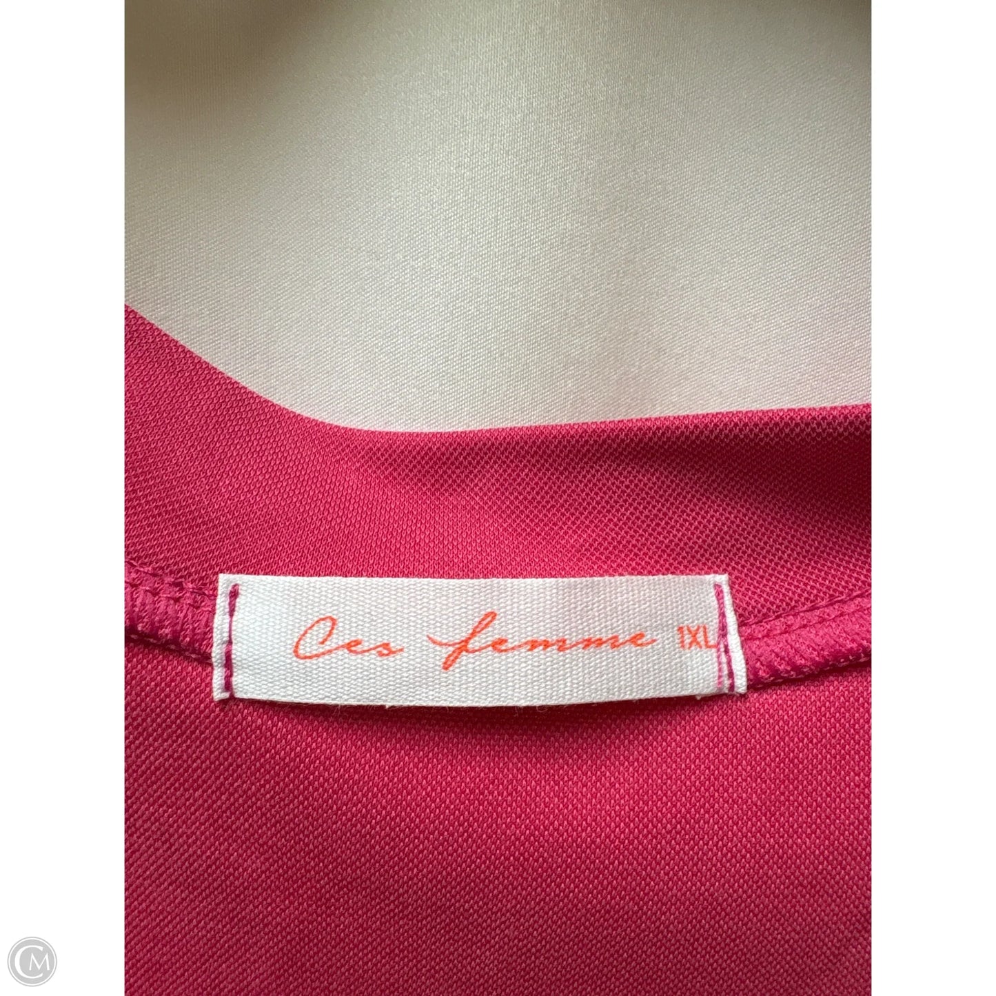 Top Short Sleeve By Ces Femme In Pink, Size: 1x