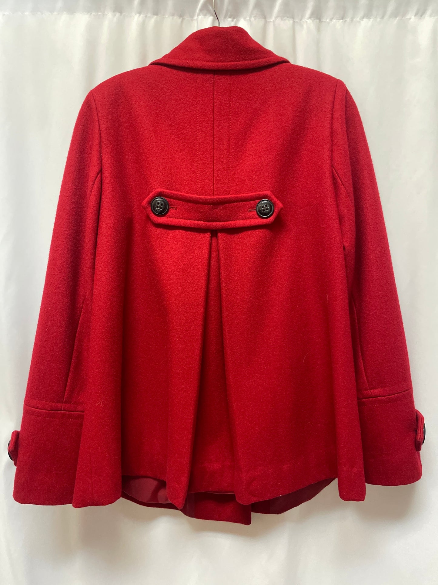 Coat Peacoat By Anne Klein In Red, Size: M
