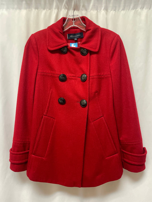 Coat Peacoat By Anne Klein In Red, Size: M