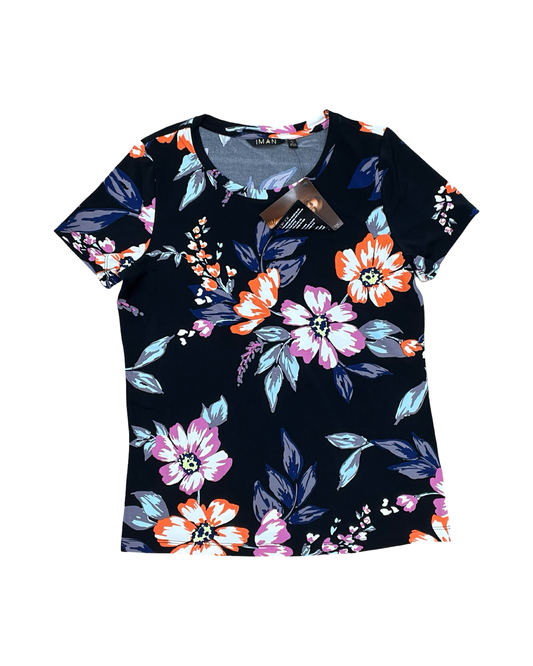 Top Ss By Clothes Mentor In Black & Orange, Size:S