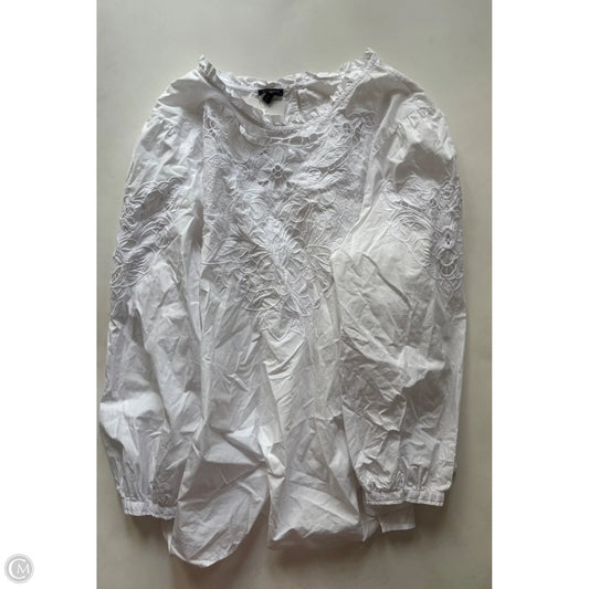 Top Long Sleeve By Talbots O In White, Size: 3x