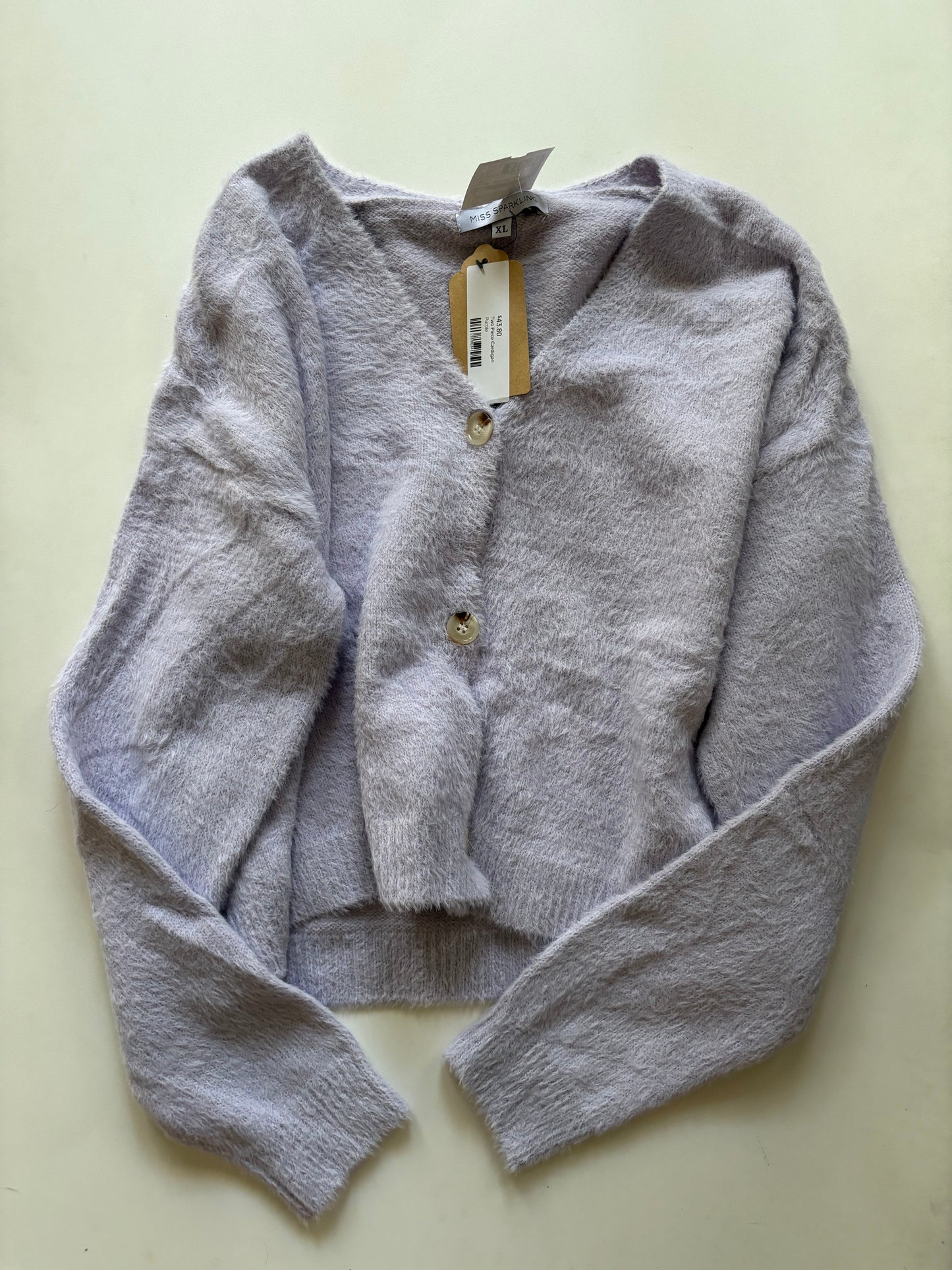 Sweater Cardigan By Miss Sparkling In Purple, Size: Xl