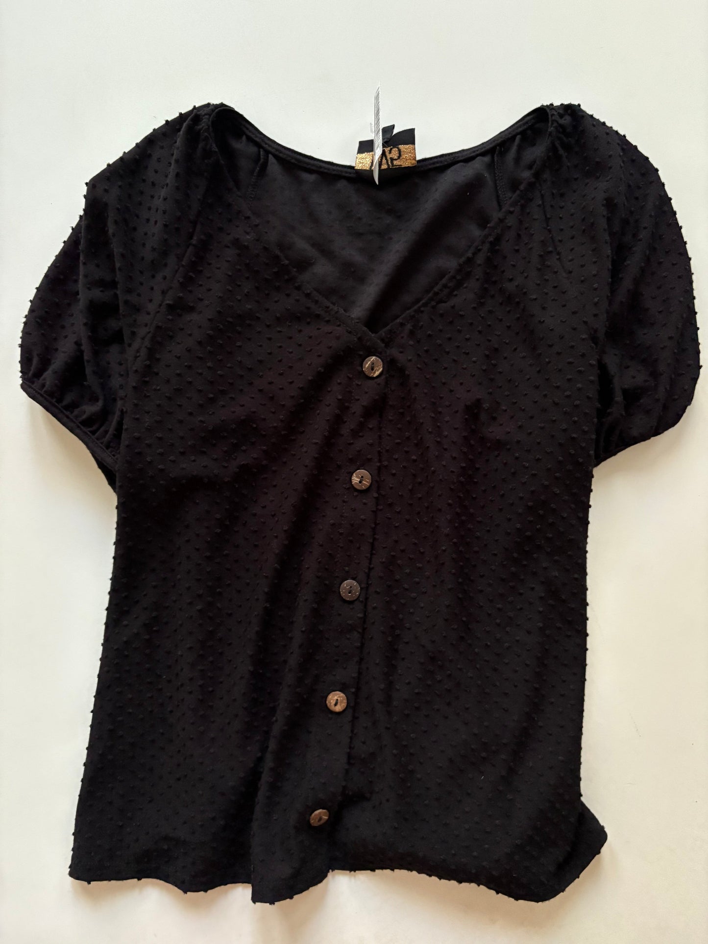 Top Short Sleeve By W5 In Black, Size: S
