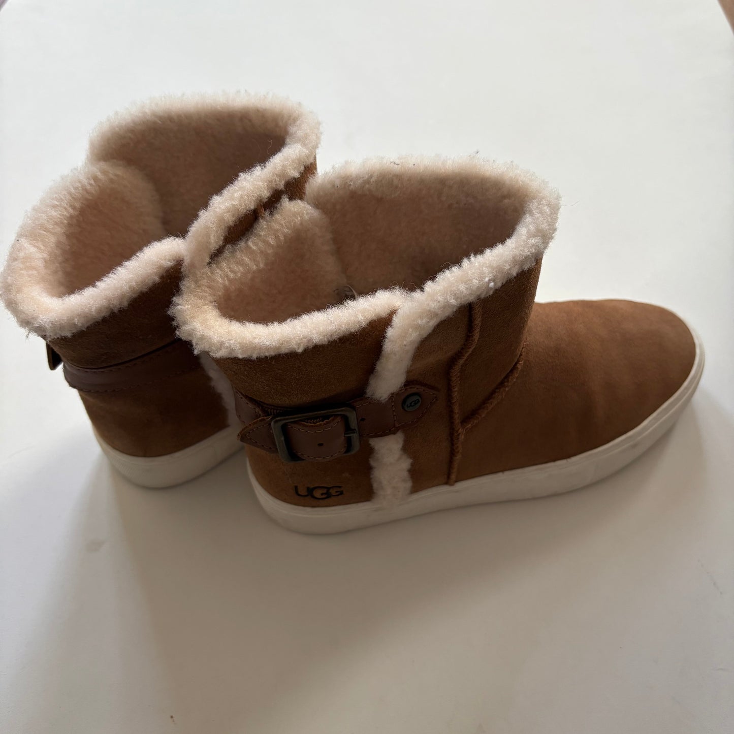 Boots Designer By Ugg In Tan, Size: 7