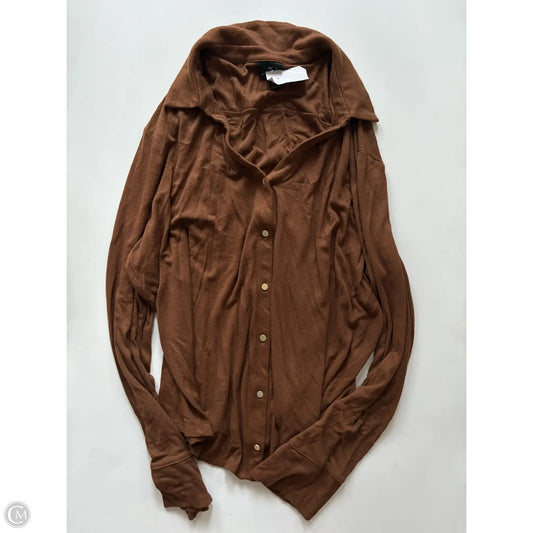 Top Long Sleeve By Worthington In Brown, Size: 2x