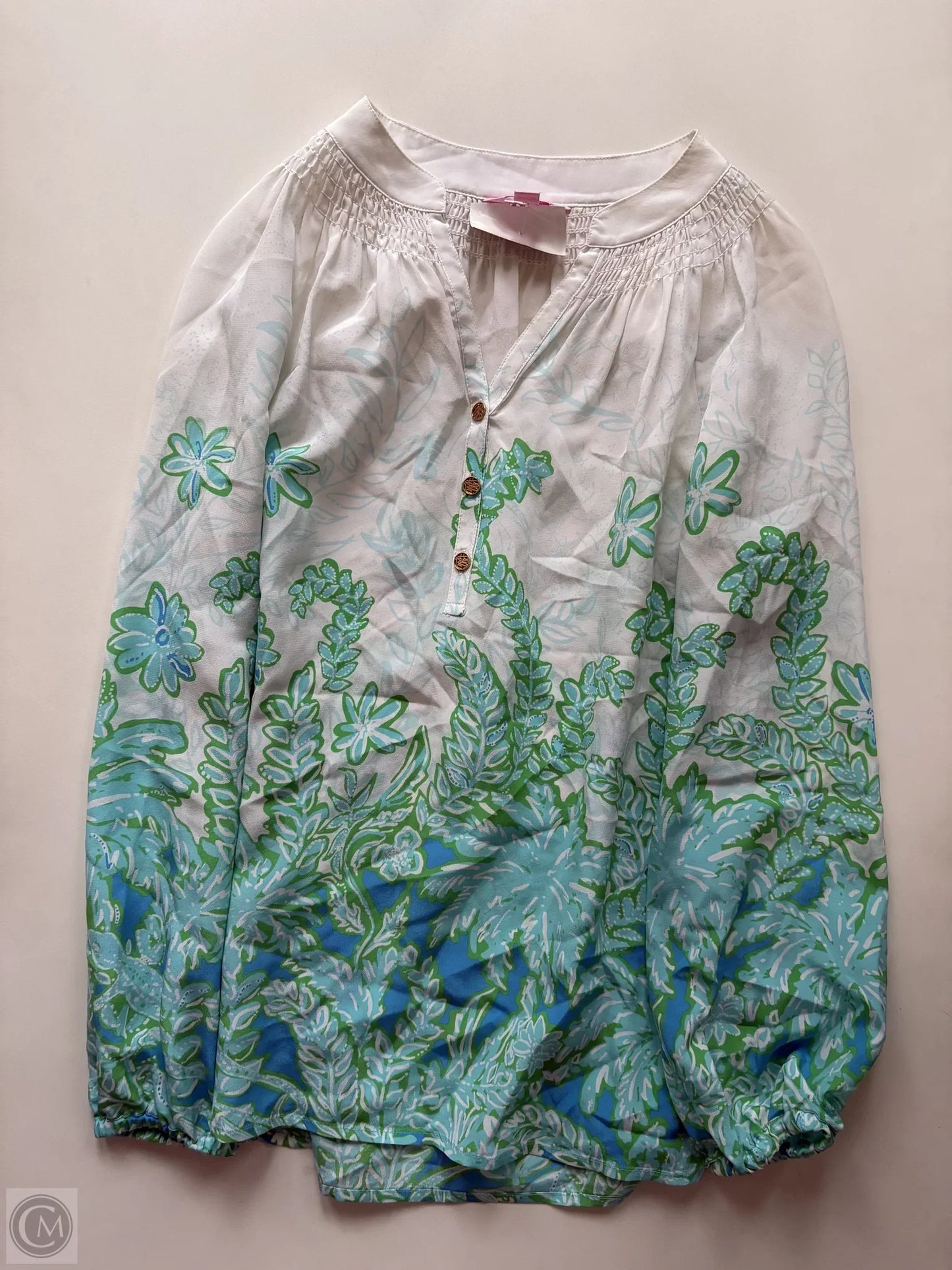 Blouse Long Sleeve By Lilly Pulitzer In Multi-colored, Size: Xs