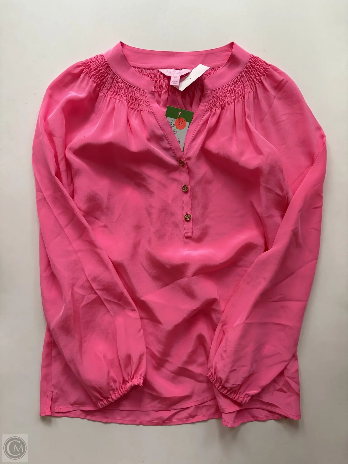Blouse Long Sleeve By Lilly Pulitzer In Pink, Size: Xs