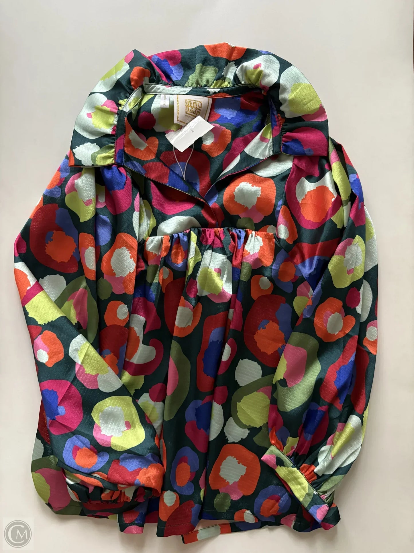 Blouse Long Sleeve By Emily Mccarthy In Multi-colored, Size: Xs