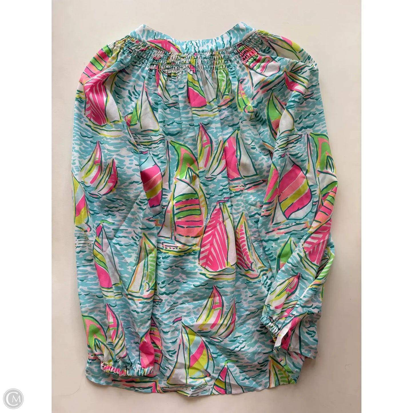 Blouse Long Sleeve By Lilly Pulitzer  In Multi-colored, Size: S