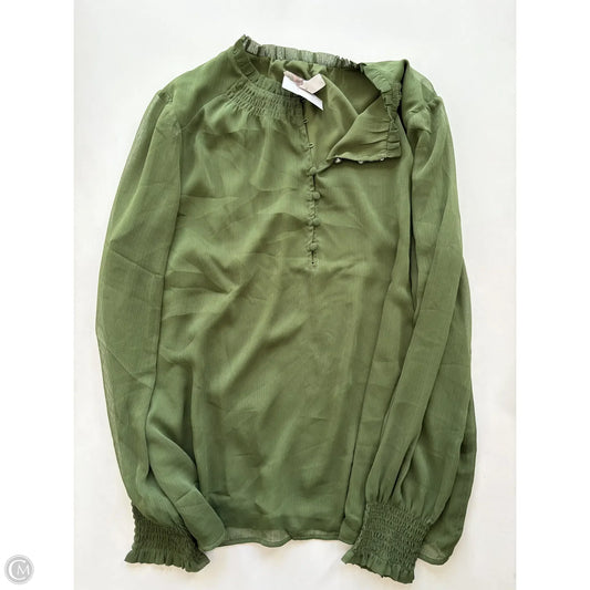 Blouse Long Sleeve By Loft In Green, Size: M