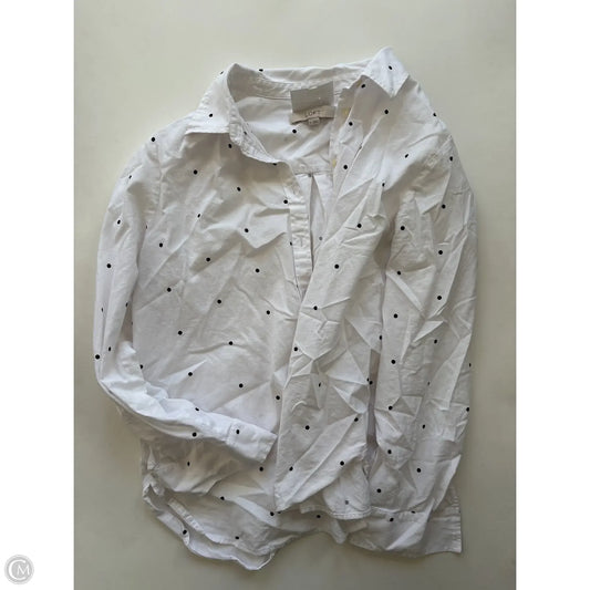 Top Long Sleeve By Loft In Polkadot Pattern, Size: L