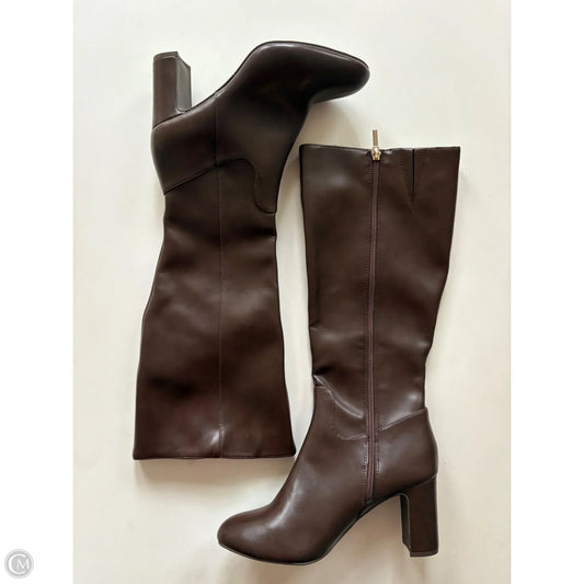 Boots Knee Heels By Crown And Ivy In Brown, Size: 8