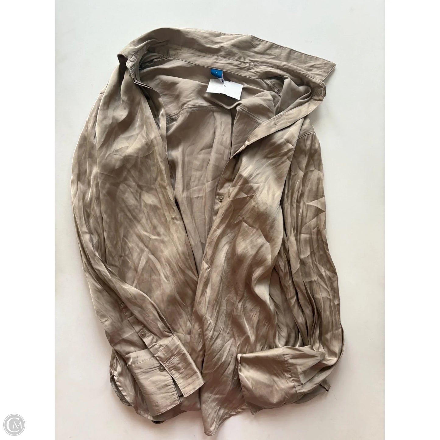 Blouse Long Sleeve By Old Navy In Tan, Size: S