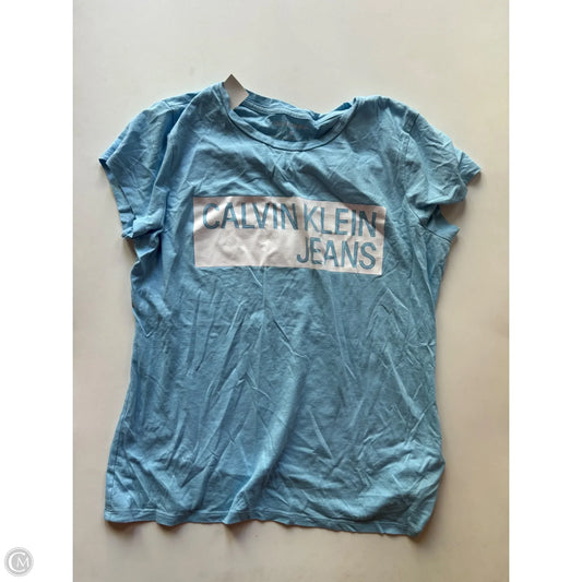 Top Short Sleeve By Calvin Klein In Blue, Size: M