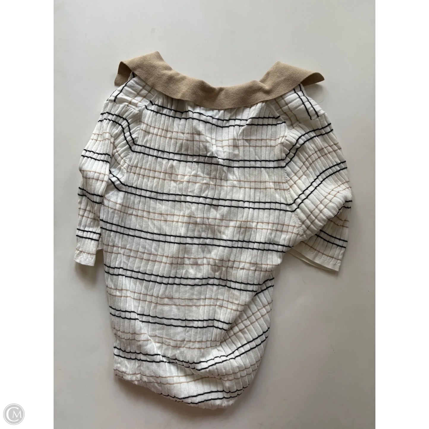 Sweater Short Sleeve By White House Black Market In Striped Pattern, Size: L